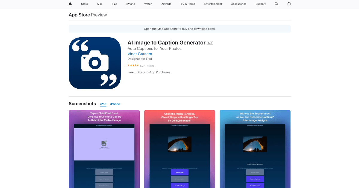 AI Image to Caption Generator screenshot