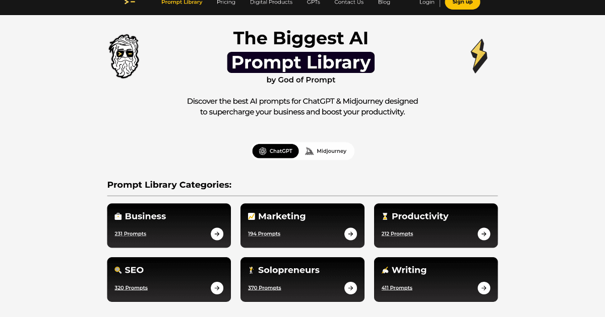 AI Prompt Library screenshot