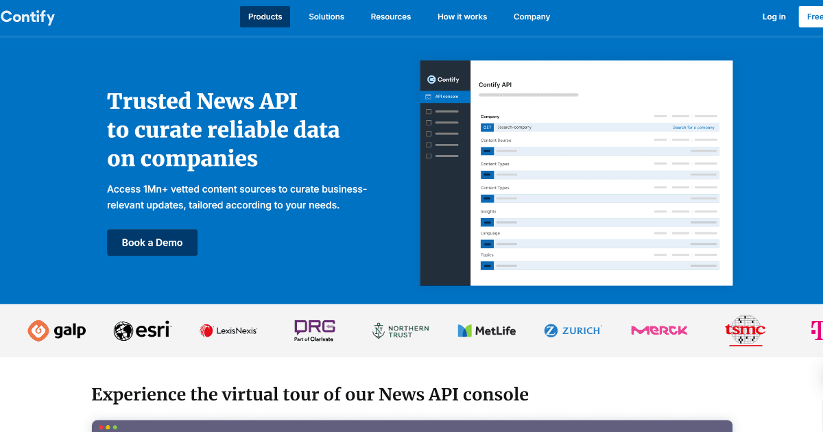 Contify News API screenshot