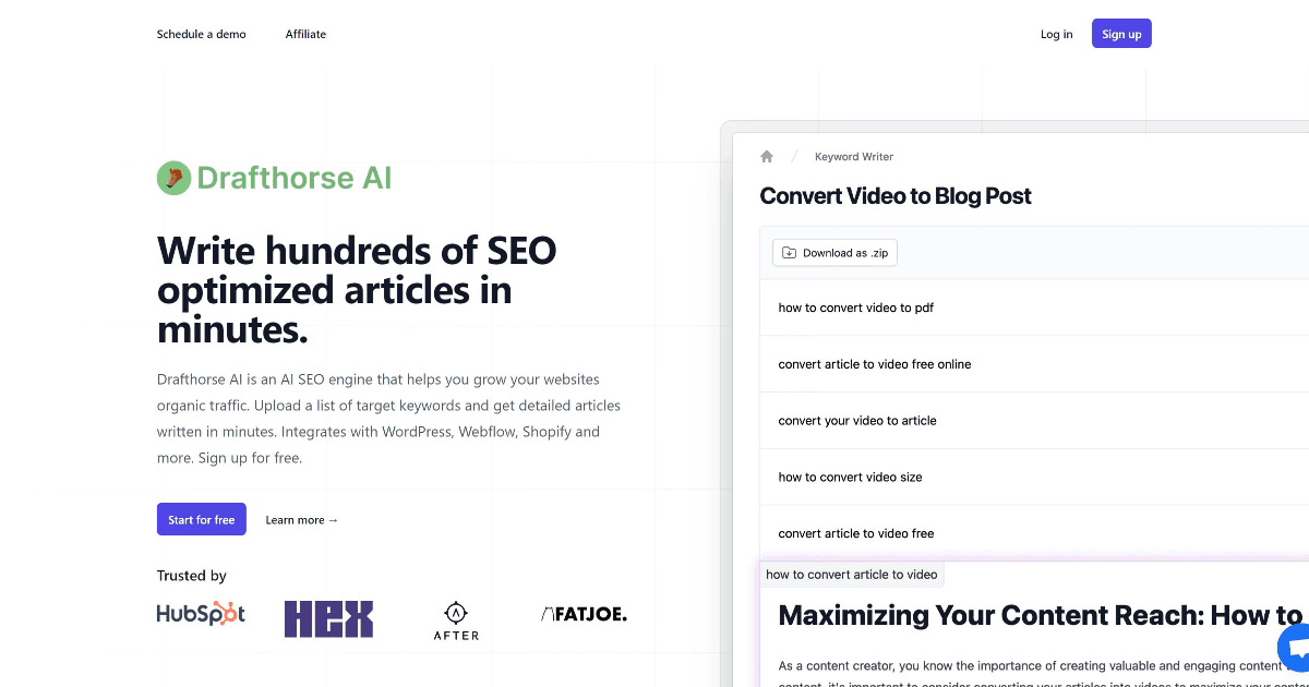 Drafthorse AI screenshot