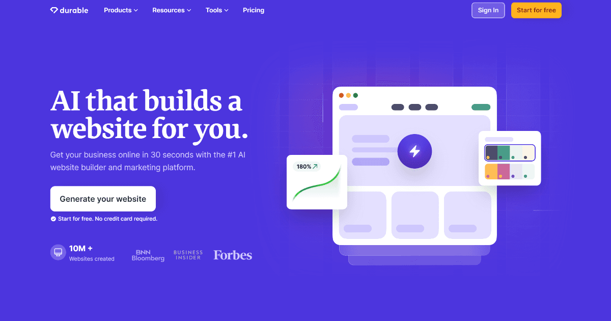 Durable.co screenshot