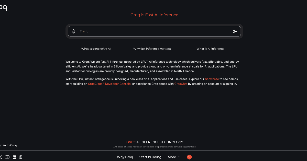Groq screenshot