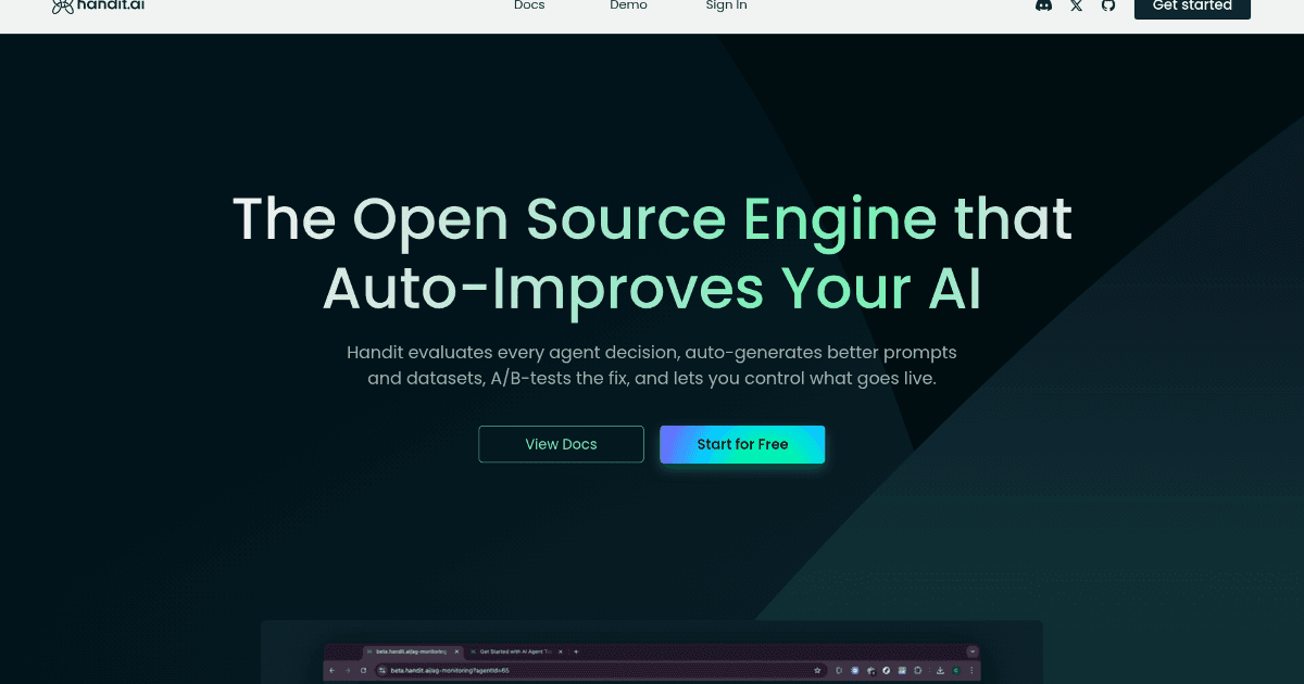 Handit.ai screenshot