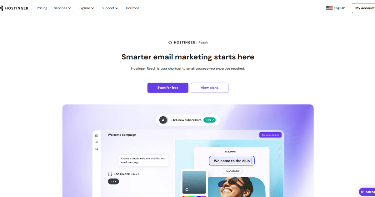 Hostinger Reach screenshot