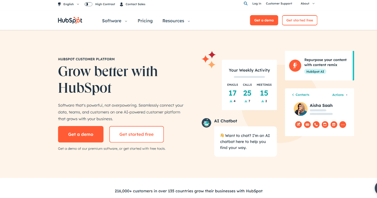 HubSpot screenshot