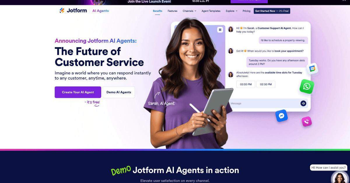 Jotform AI Agents screenshot