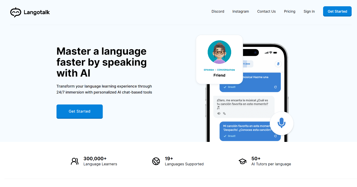 Langotalk screenshot