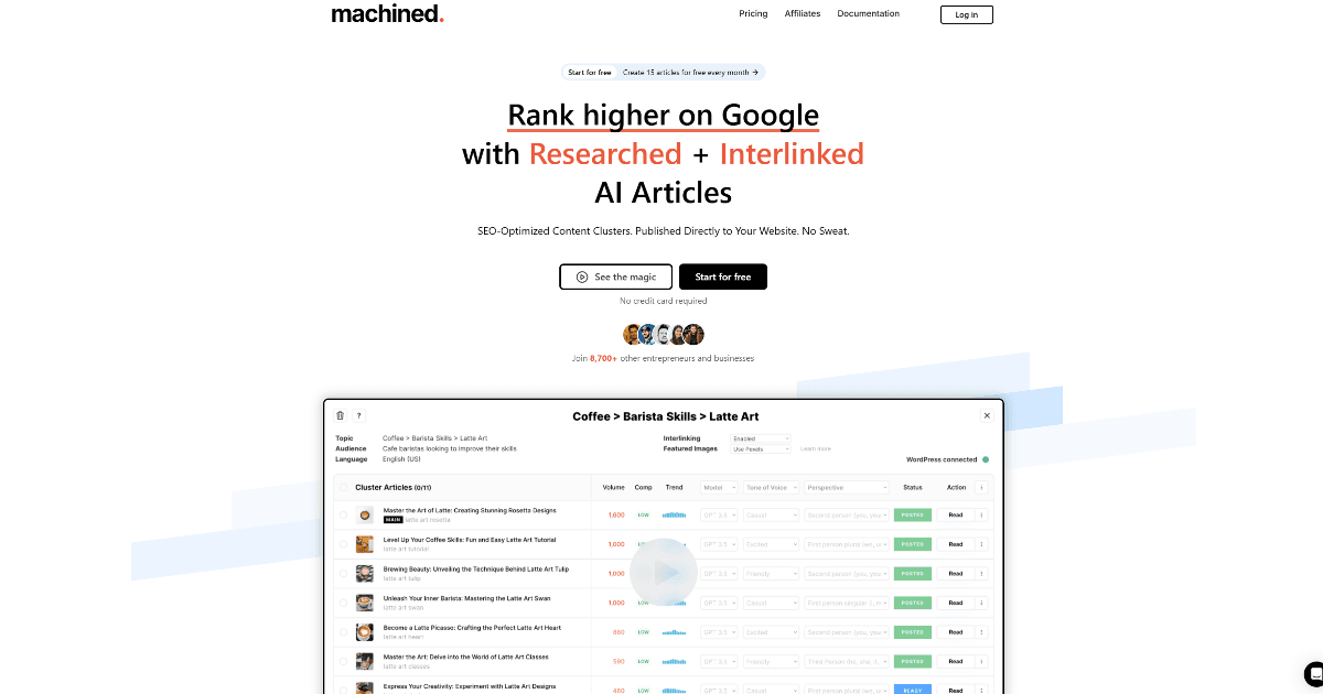 Machined screenshot