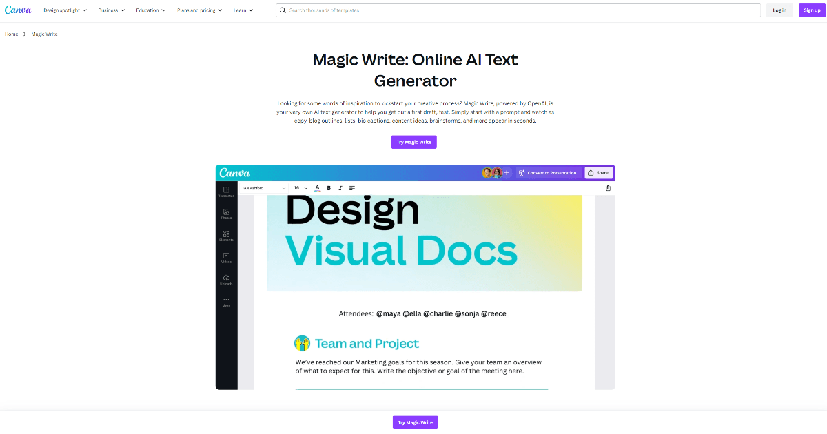 Magic Write screenshot