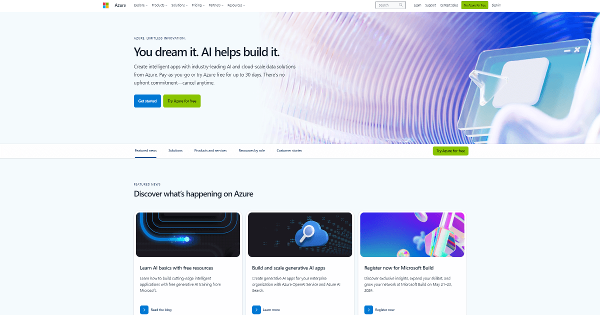 Microsoft Azure screenshot
