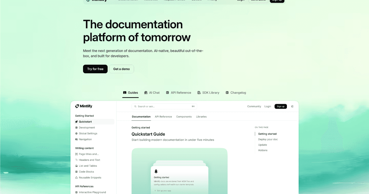 Mintlify screenshot