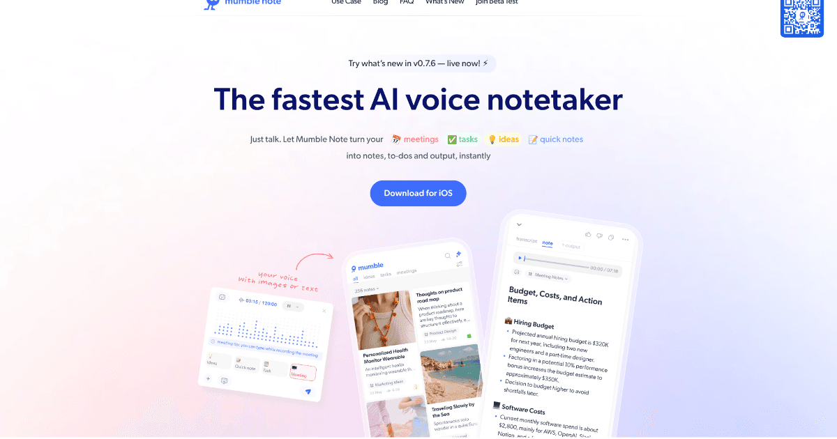 Mumble Note screenshot