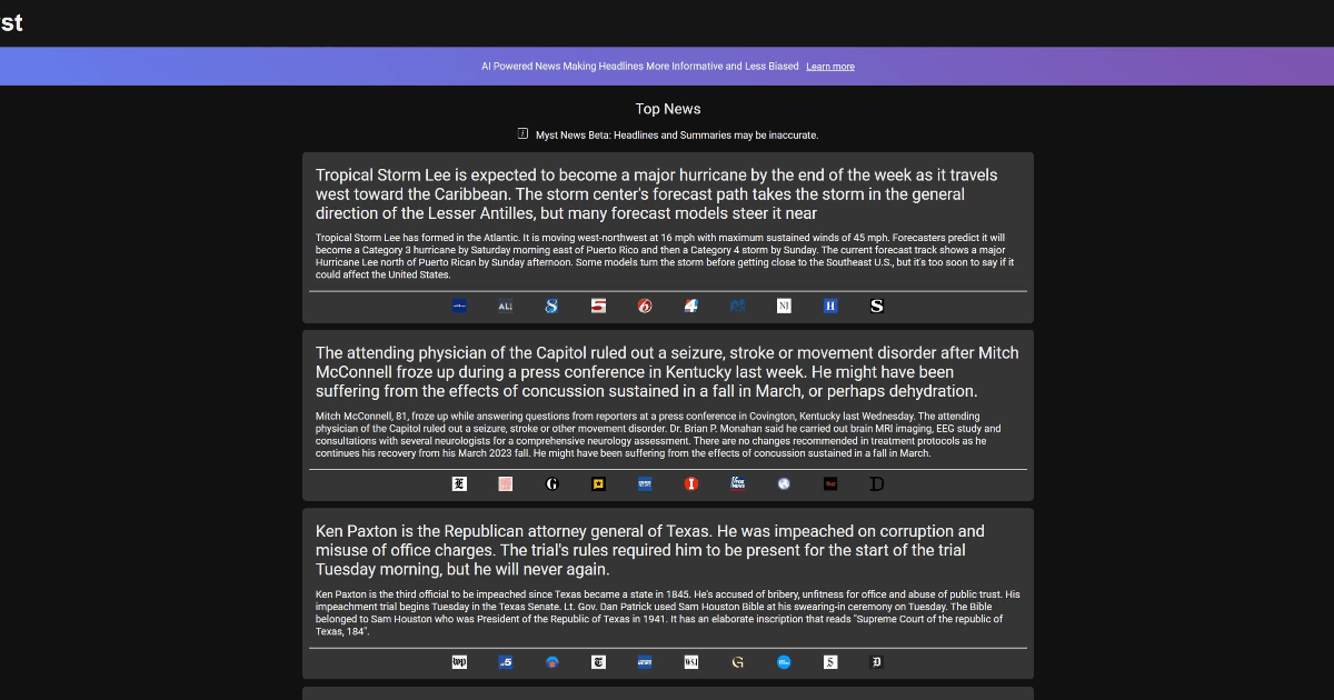 Myst News screenshot