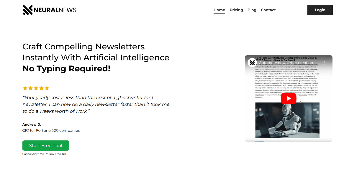 Neural Newsletters screenshot