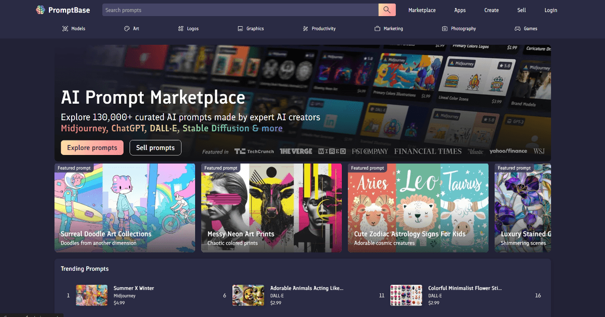 PromptBase screenshot