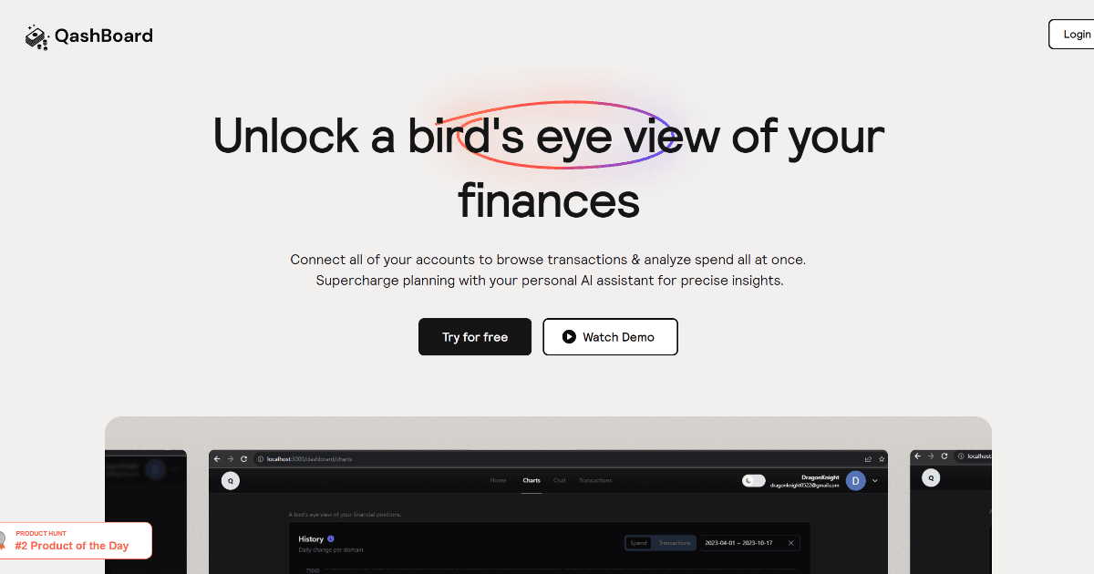 QashBoard screenshot