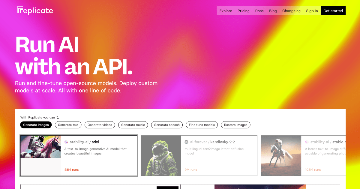 Replicate screenshot