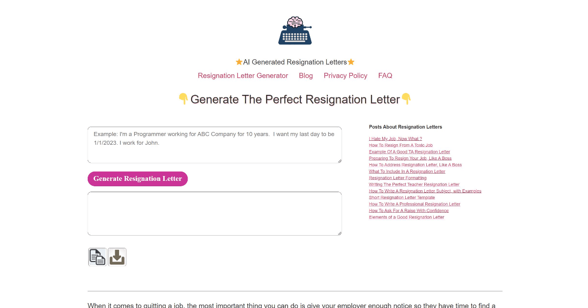 Resign.ai screenshot