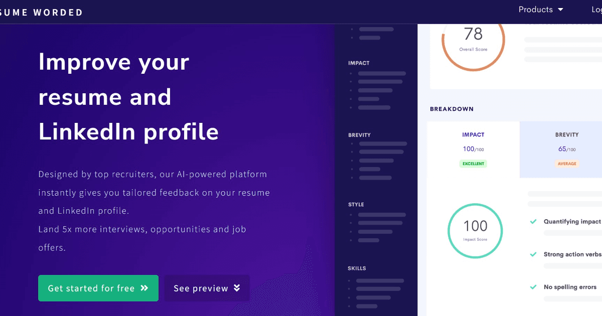 Resume Worded screenshot