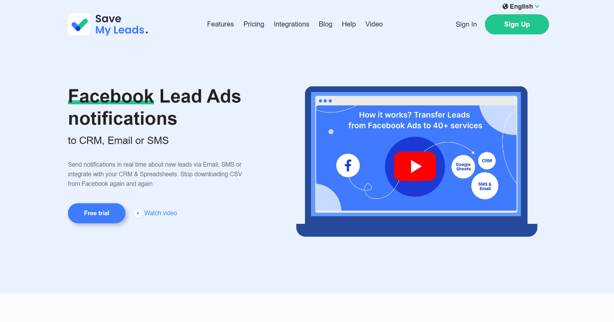 SaveMyLeads screenshot