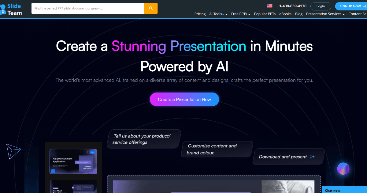 SlideTeam AI Presentation Generator screenshot