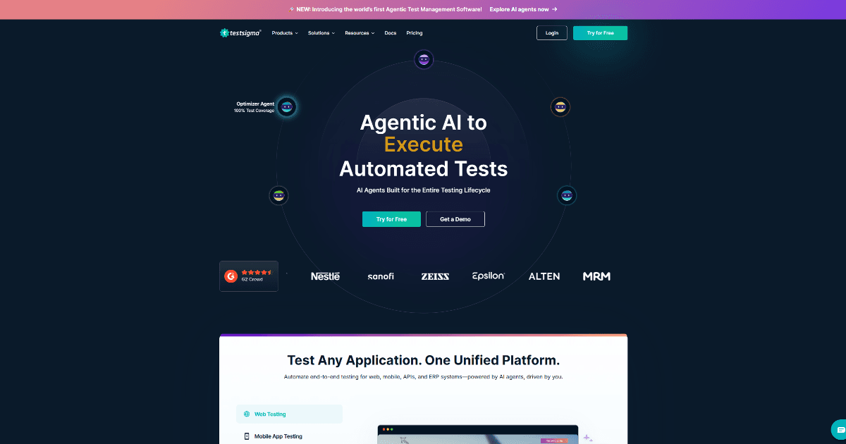testsigma screenshot