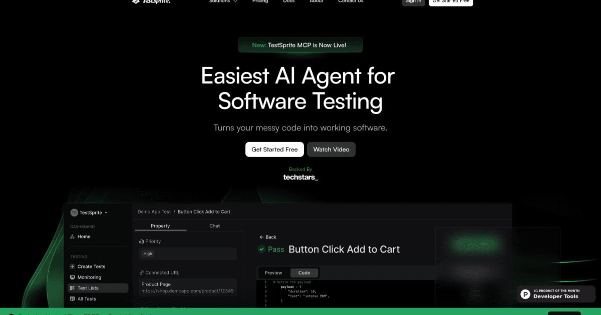 TestSprite screenshot