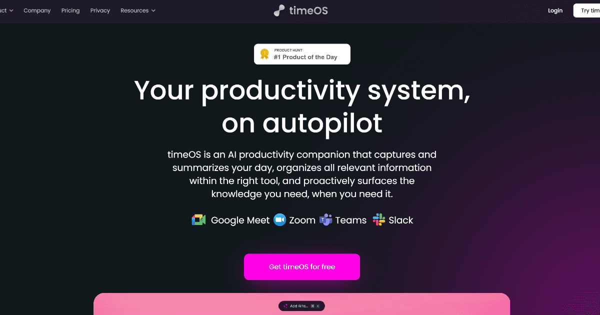 timeOS screenshot