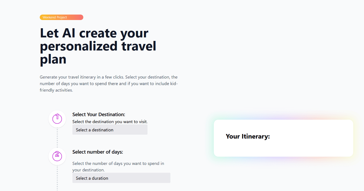 Travel Plan AI screenshot