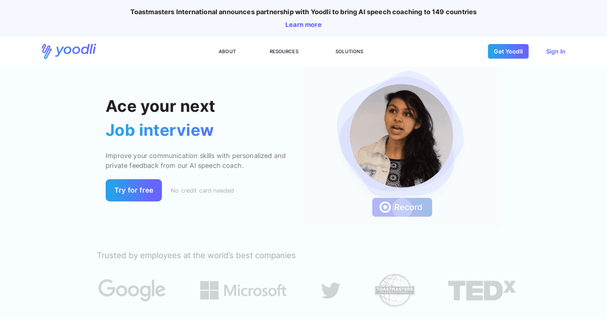 Yoodli AI screenshot