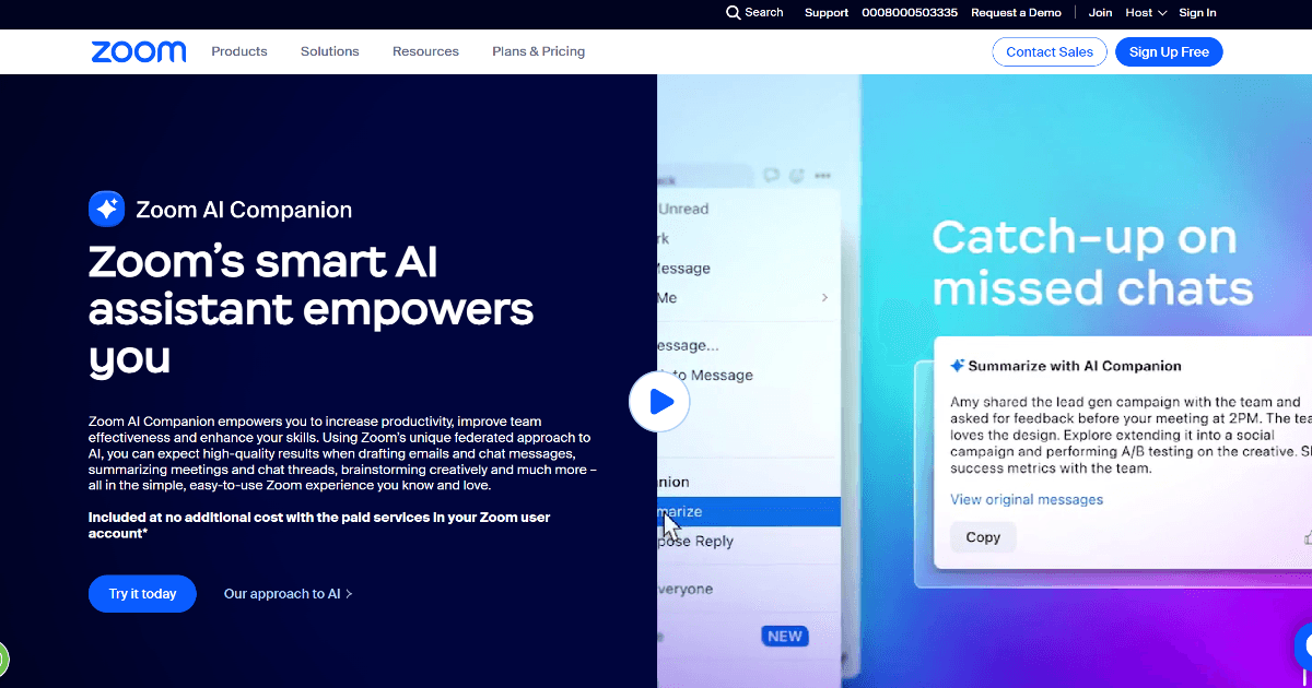 Zoom AI Companion screenshot